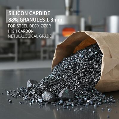 Granulki węglika krzemu SiC 88 o wysokiej zawartości węgla 1-3 mm do wydajnego odtleniacza stali w zastosowaniach metalurgicznych